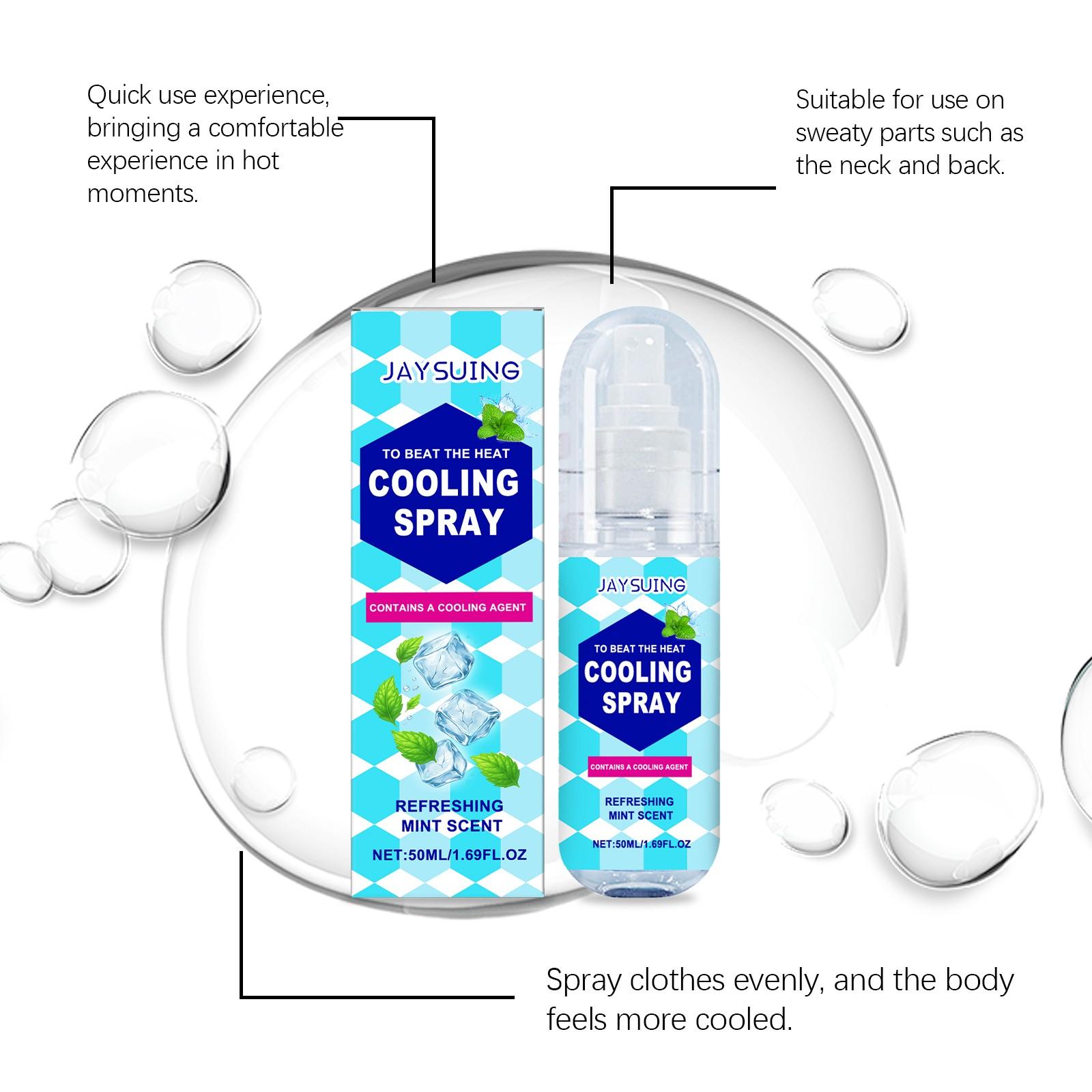 50ML Outdoor Cooling Spray, Portable Summer Body Refreshing Mist, Long-Lasting Cool Scent, Essential for Outdoor Travel, Suitable for All Skin Types