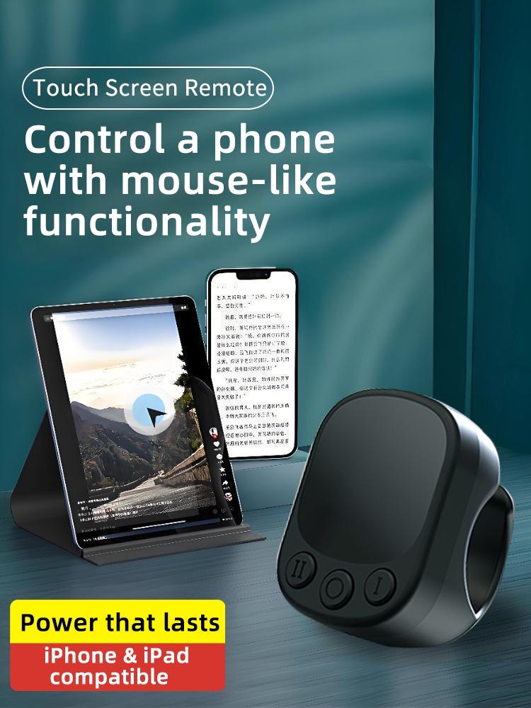 Mouse Ring Remote Control with Touchpad, Wireless, Smart Automatic Screen Clicker Device, Continuous Clicker, Scrolling Page Turner, Bluetooth Selfie & Video Recording Remote, Music Control for iPhone,iPad,Android, Christmas gift