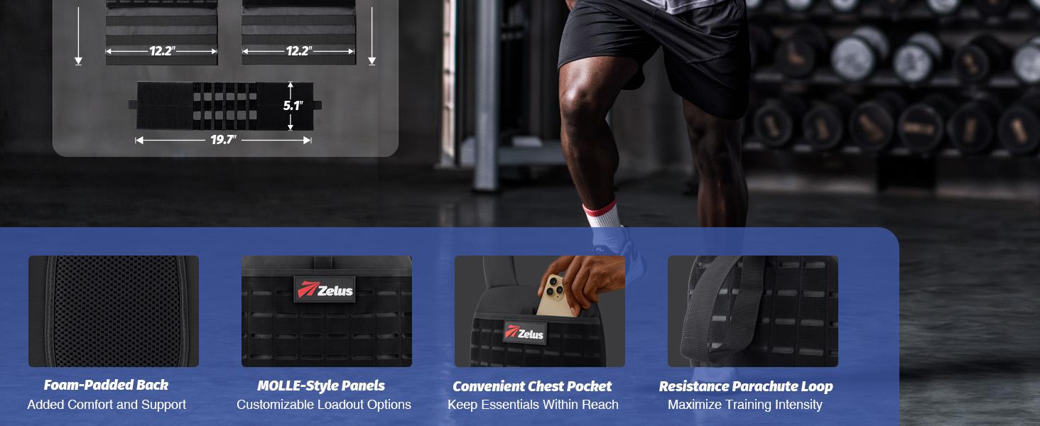 【SpringStatements】ZELUS Tactical Weighted Vest for Men Women(Vest Only, Plates Not Included), Adjustable Training Vest with MOLLE Panels & Chest Pocket, Tactical Fitness Gear for Outdoor & Gym Workouts 【SpringStatements】ZELUS Tactical Weighted Vest for Men Women(Vest Only, Plates Not Included), Adjustable Training Vest with MOLLE Panels & Chest Pocket, Tactical Fitness Gear for Outdoor & Gym Workouts