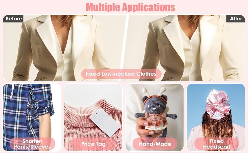Stitch Gun for Clothes - Handheld Quick Clothing Fixer & Mini Tagging Gun, Includes 5 Needles & 500 Black & 500 White Fasteners