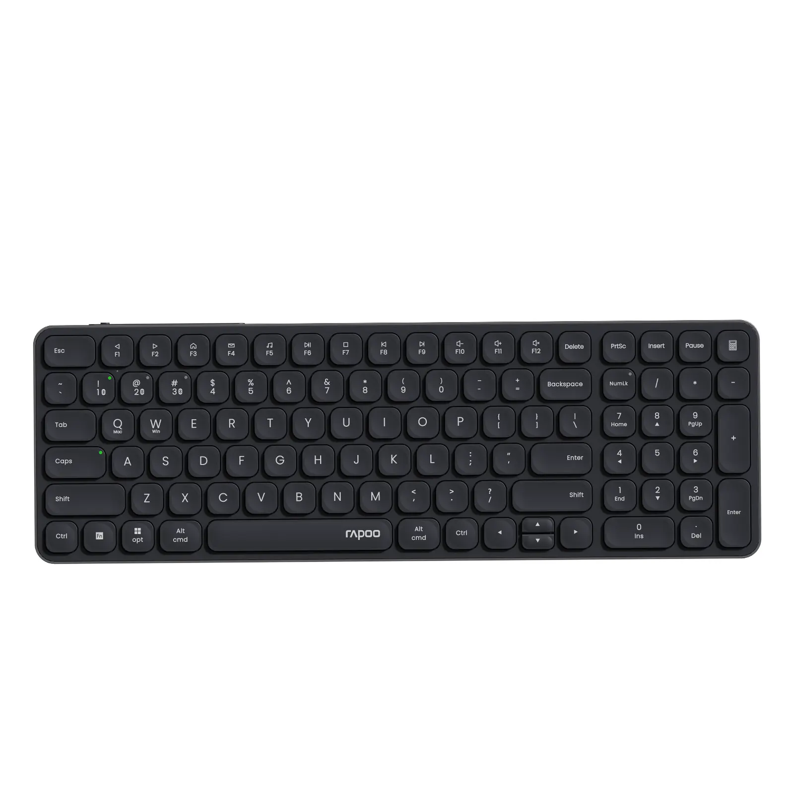 Rapoo E9350L Multi-Device Wireless Keyboard, Blade-Series E9350L 99-Key Ultra-Thin Keyboard, Support 4 Devices, Low-Profile, Quiet, USB-C, Rechargeable, Al-Alloy Frame, for Windows/Mac/Linux/Chrome
