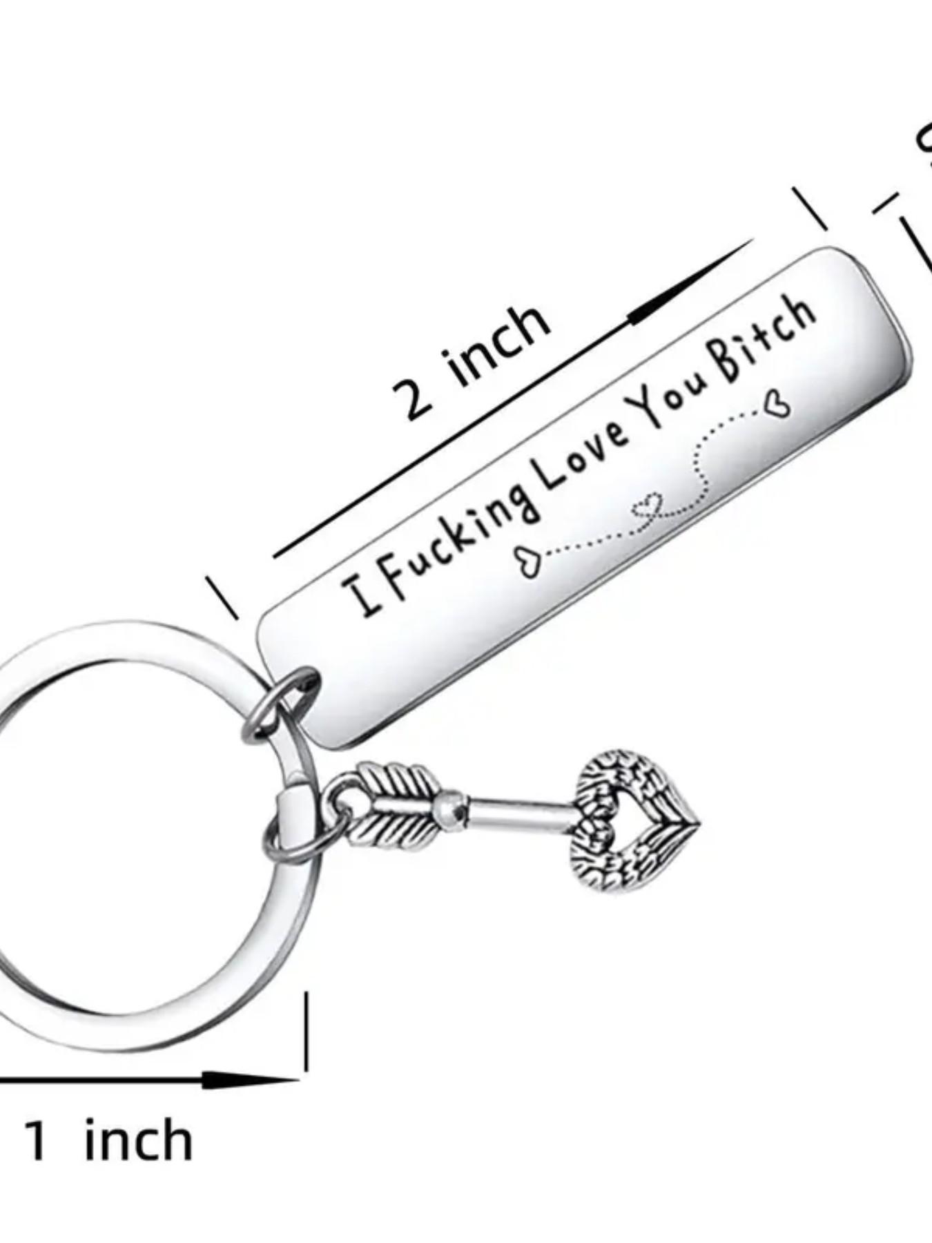 Best Friend Keychain for Women, Stainless Steel Key Chain Engrave I Fking Love You Bith Birthday Christmas Friendship Gift for Bestie Best Friends Female Bff