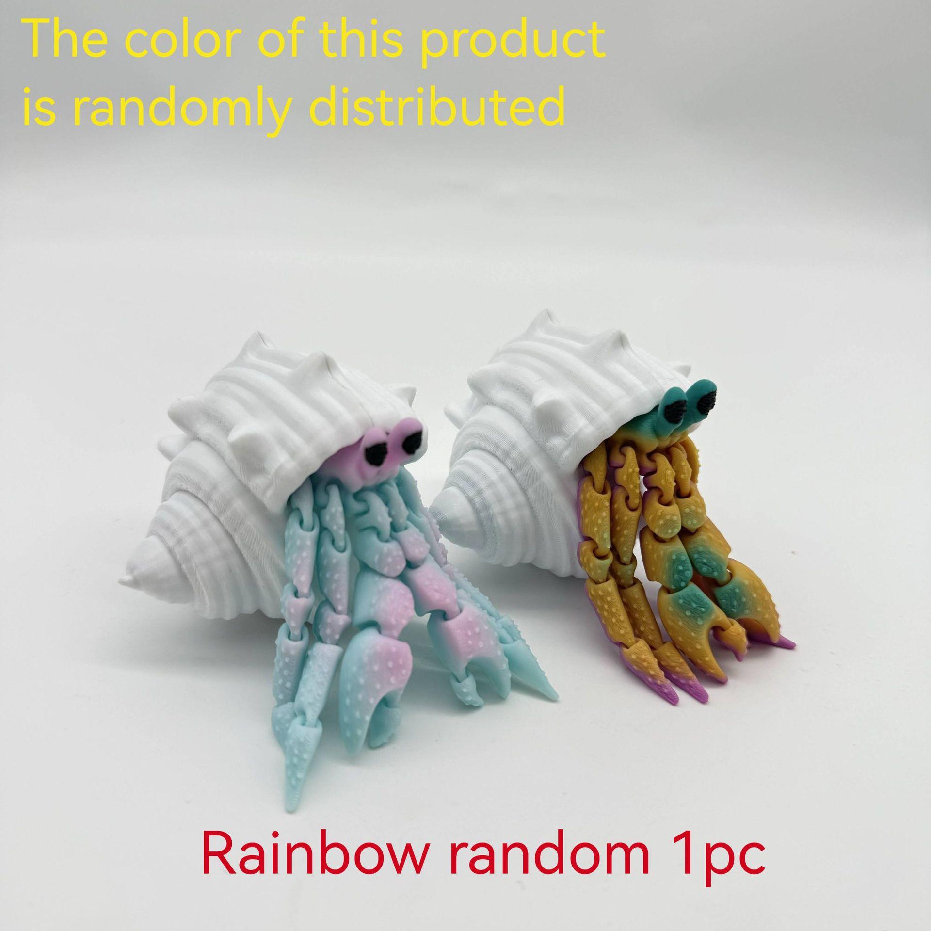 3D Printed Hermit Crab Cute Toy, Separable Crab Shell Creative Miniature, 3D Model Decorative Item, Unique Gift Idea