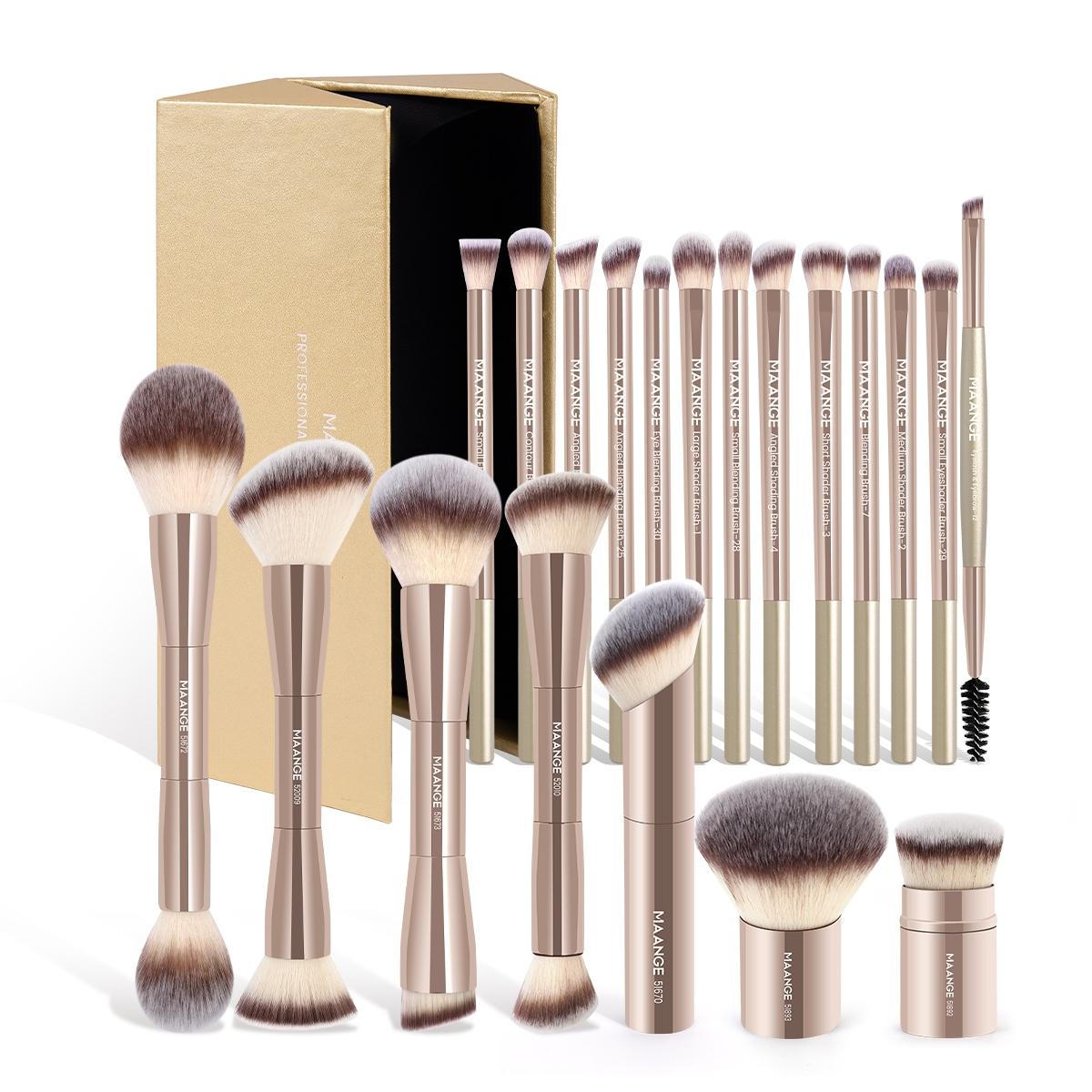MAANGE Multi-Use Makeup Brush Set, 7-Count Ergonomic Cosmetic Brushes, Face Makeup Brushes for Blush, Contour, Highlighter and Concealer, Makeup Blending Brushes and Professional Facial Detailing Tools for Women and Girls #GLOBAL PICKS