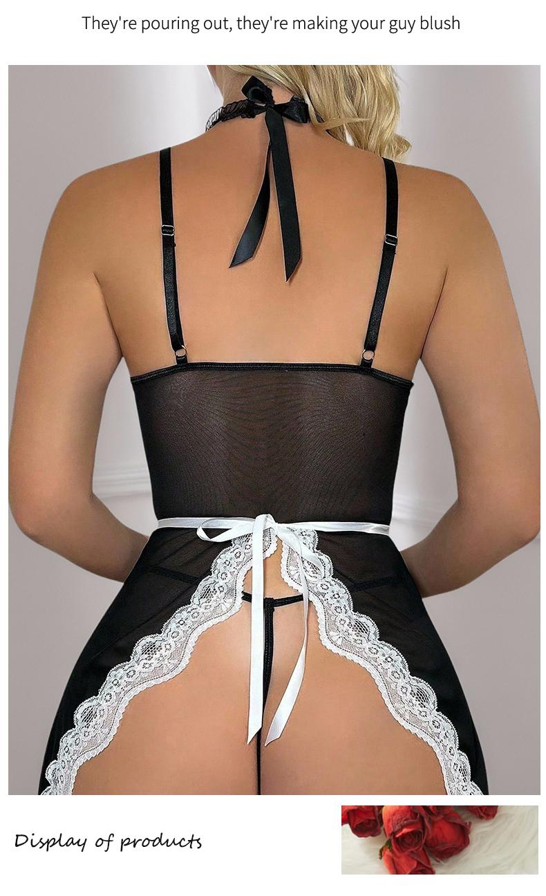 Women's Black 6-Piece Sexy Halloween Maid Lingerie Set - Curvy Altgirl Outfit, Seduction-Themed Underwear Gift for Seniors lingerie, lace sexy woman, new stylewomen, lingerie set Women's Black 6-Piece Sexy Halloween Maid Lingerie Set - Curvy Altgirl Outfit, Seduction-Themed Underwear Gift for Seniors lingerie, lace sexy woman, new stylewomen, lingerie set