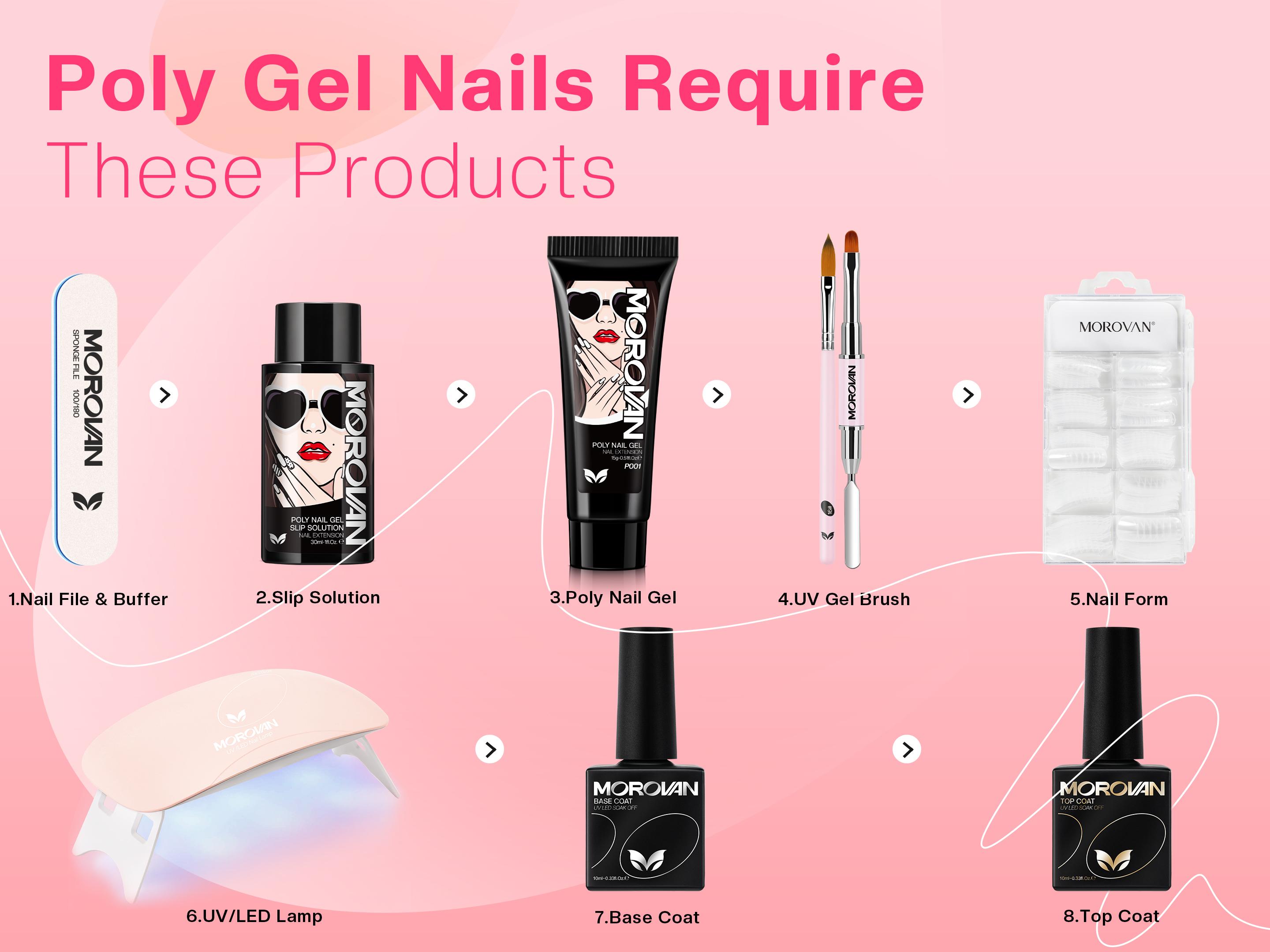 Morovan Poly Gel Nail Colors: 12 Colors Poly Nail Gel 15ml Professional Poly Nail Extension Gel for Holiday Manicure DIY Design Salon at Home