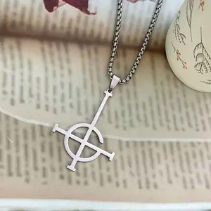 Ghost Bc Nameless Ghoul Cosplay Necklace Ghost Band Grucifix Papa Emeritus Patch Cross Pendant fashion Choker Jewelry