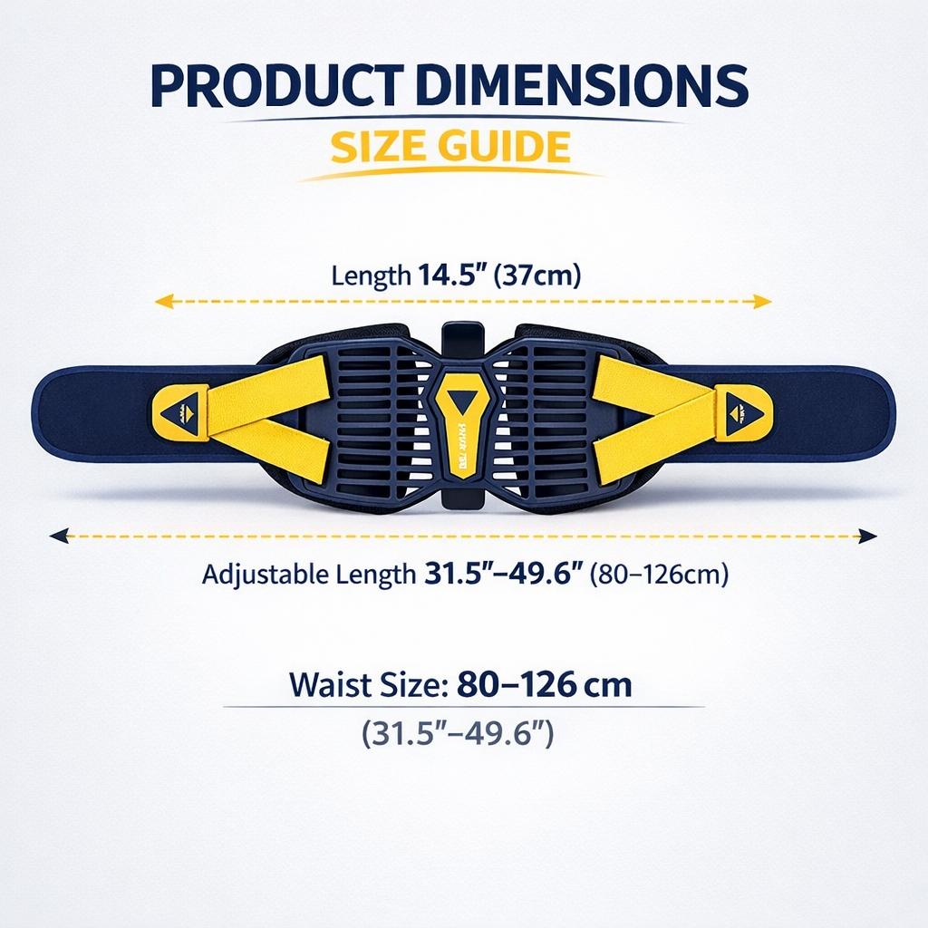 Adjustable Waist Support Belt for Men & Women, Dual-Wing Back Support Strap for Sitting, Driving, Desk Work, Travel & Workout, Breathable Mesh, 360° Wraparound Fit, Wide Coverage, One Size Daily Comfort