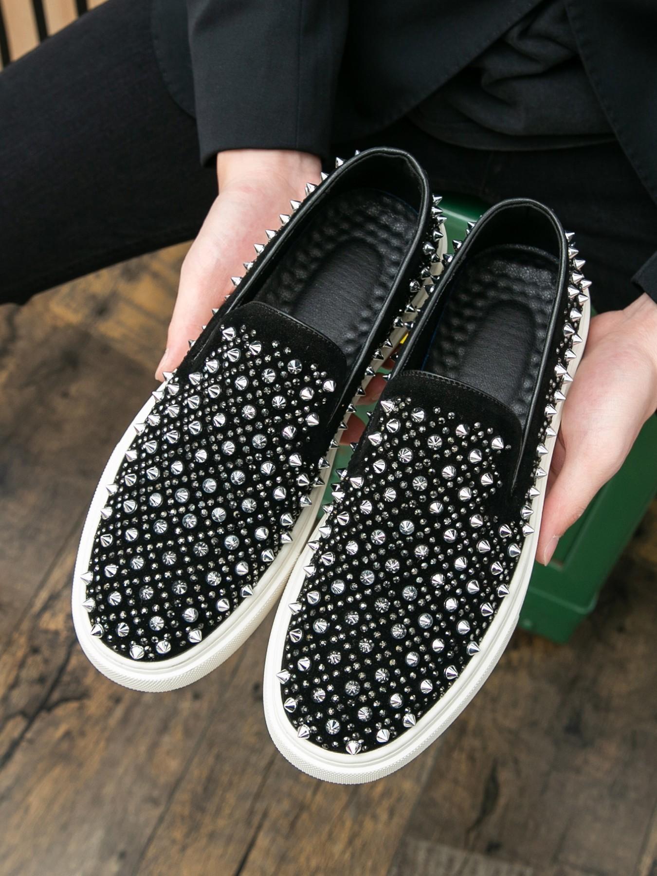 Men's Fashion PU Leather Slip-On Shoes, Plain Pattern, All Seasons, Rubber Sole, Business Casual, Nightclub, Driving, Daily Wear