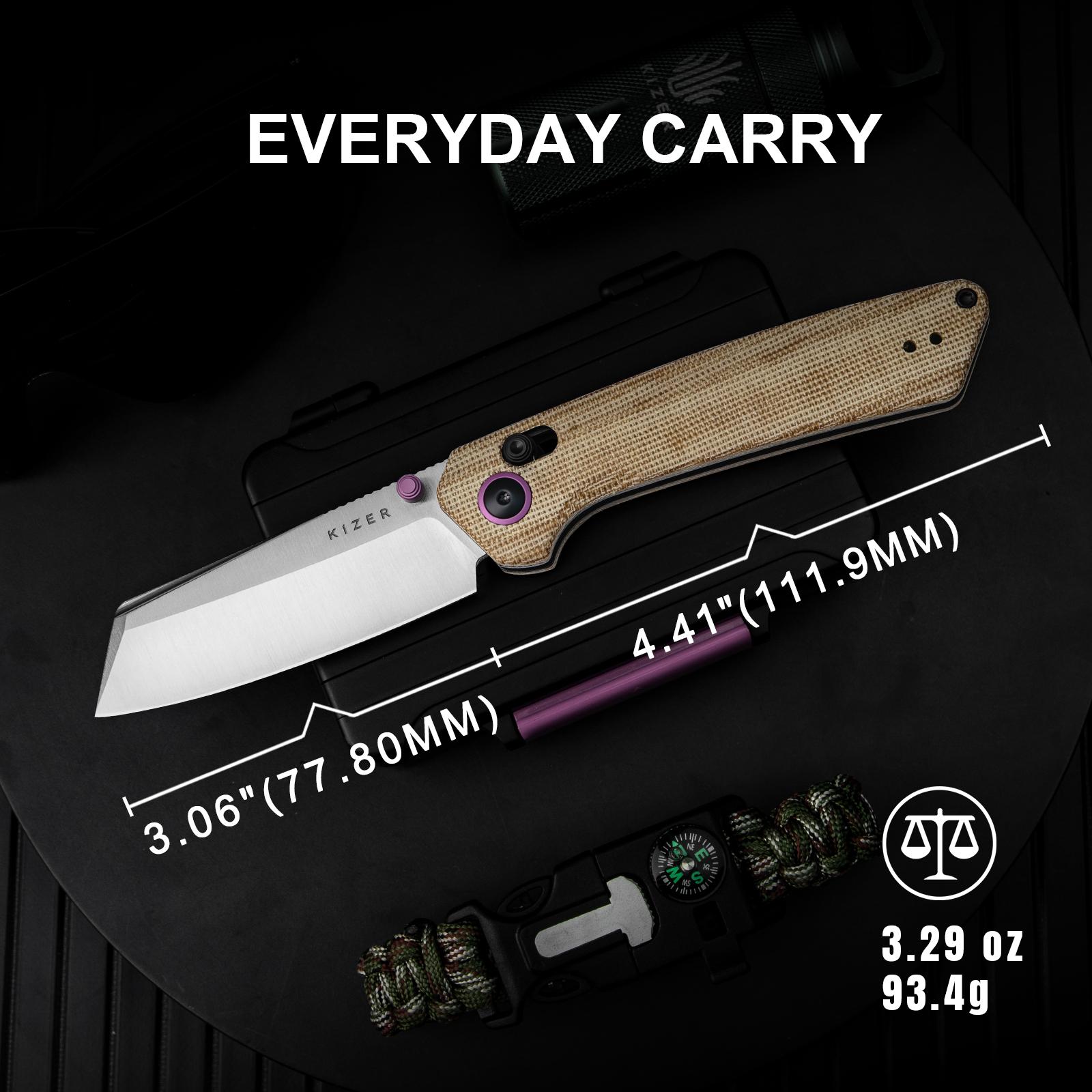 Kizer Madrac EDC Knife, Brown Micarta Handle, White Nitro-V Blade, V3693A2, Portable Folding Knife,Stable, Safe, Reliable Folding Blade, Suitable for Outdoor Camping, Adventure, Fishing Scenarios, Men's Gift, Christmas Gift Kizer Madrac EDC Knife, Brown Micarta Handle, White Nitro-V Blade, V3693A2, Portable Folding Knife,Stable, Safe, Reliable Folding Blade, Suitable for Outdoor Camping, Adventure, Fishing Scenarios, Men's Gift, Christmas Gift