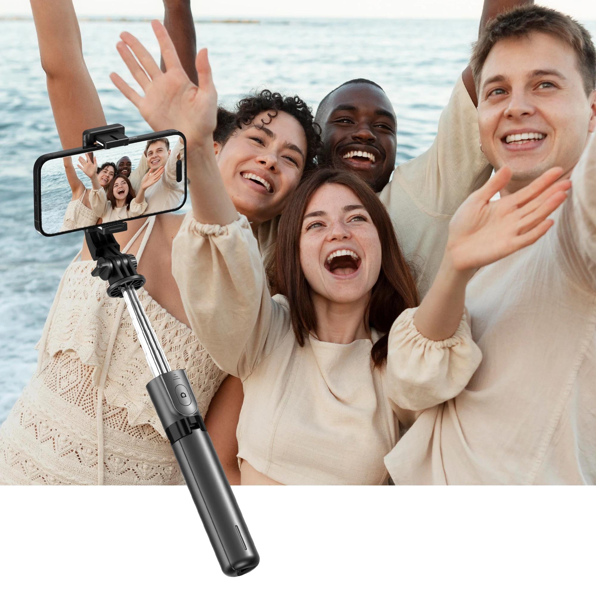 F01 Wireless Bluetooth Remote Tripod Selfie Stick Handheld Adjustable Stabilizer Tripod Phone Stand for iPhone Android