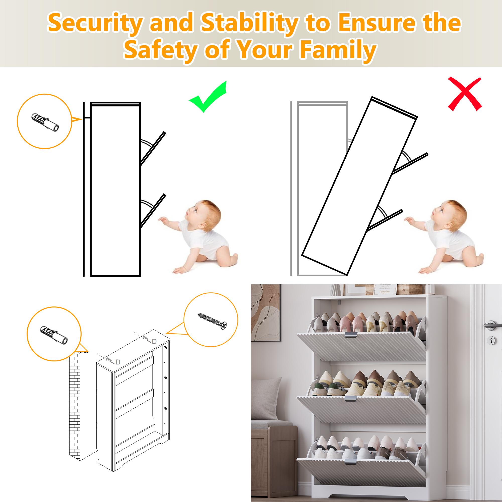Natural Finish Shoe Cabinet Storage for Entryway with 3 Flip Drawers, Black Fluted Shoe Cabinet with Adjustable Shelves, Wooden Hidden Shoe Rack Freestanding Narrow Slim Shoes Storage for Hallway, Entrance Natural Finish Shoe Cabinet Storage for Entryway with 3 Flip Drawers, Black Fluted Shoe Cabinet with Adjustable Shelves, Wooden Hidden Shoe Rack Freestanding Narrow Slim Shoes Storage for Hallway, Entrance