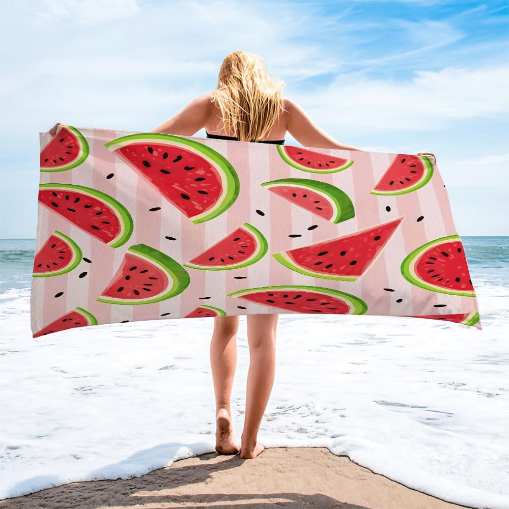 Tropical Fruit Digital Print Beach Towel, Quick Dry Pool Towel, Multipurpose Camping Towel & Bath Towel Blanket, Ideal for Beach Pool Camping Vacation, Perfect Gift for All Occasions