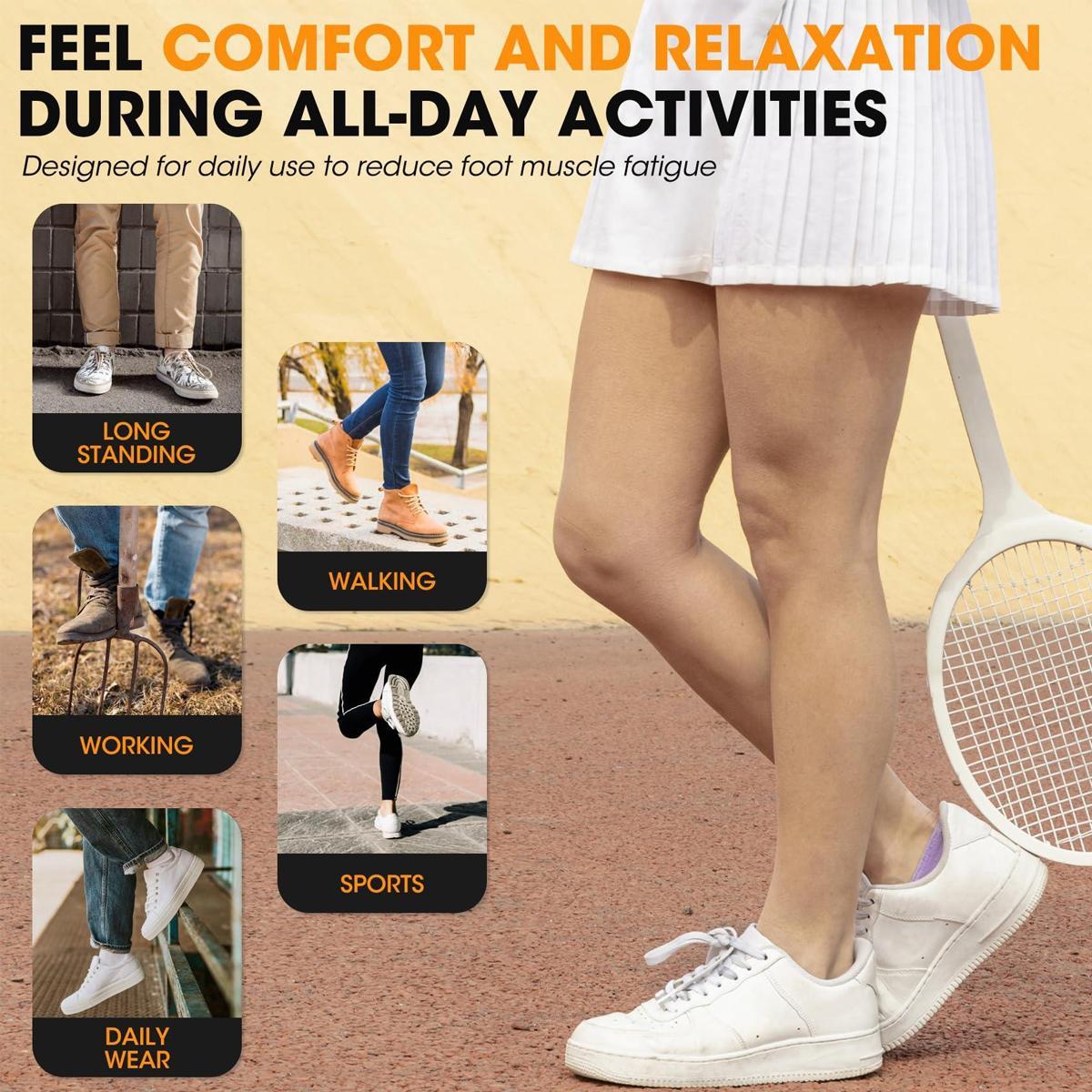 High Arch Support Orthopedic Insoles For Men Women,Plantar Fasciitis Insoles,Work Boot Insoles For Standing All Day,Shock Absorbing Heavy Duty Support Relief Foot Pain,Flat Feet,Heightening Insole,Chef,Food Service,Shoe Inserts,Sweat Footwear