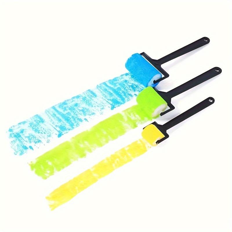Creative 3pcs/Set Paint Flat Sponge Rollers - Long Handles Art Supplies for Painting Tools, Roller Printing and Doodling