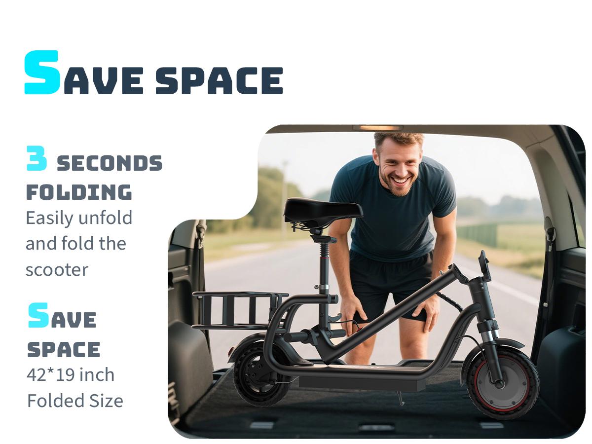 350W Folding Electric Bike for Adults, Maximum Speed 19MPH,Range 16/28 Miles, LED Lights,UL 2272 Certified