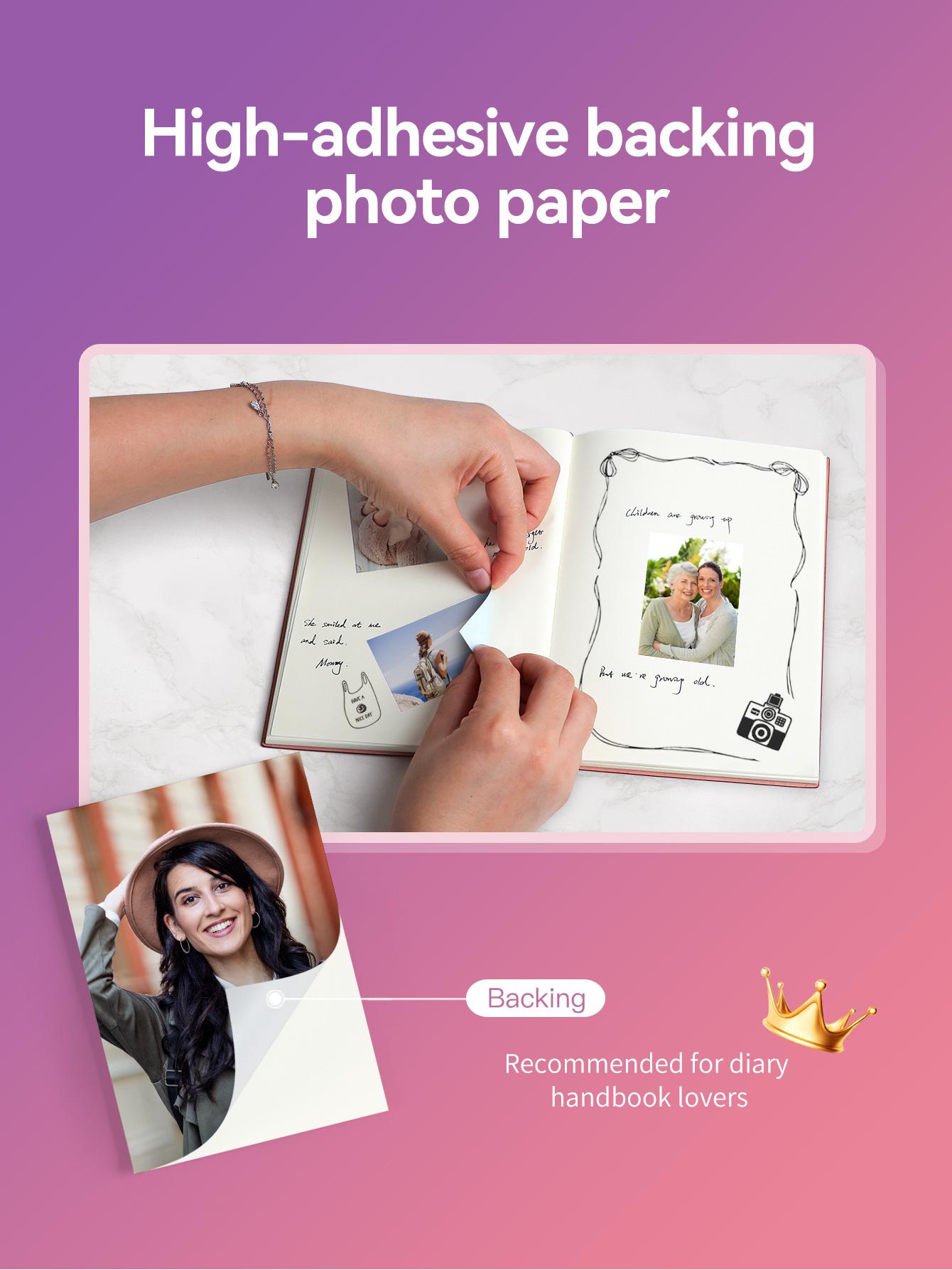 Hanin Mini Bluetooth Photo Printer MT53, portable, wireless, 2x3 inches, instant color photos, compatible with iPhone and Android, GiftedInLove Mothersday gift,SummerVibes
