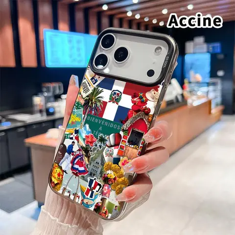 Patterned Shockproof Phone Case for iPhone 18 Pro Max,17,16 Plus,15,14 Plus,14,13,12,11,XR,Air,E - Dominican Tapestry Design, Holographic IMD, Silicone-Plastic Hard Shell, Matte Finish, Soft Edges, Durable Protection Phone Accessories