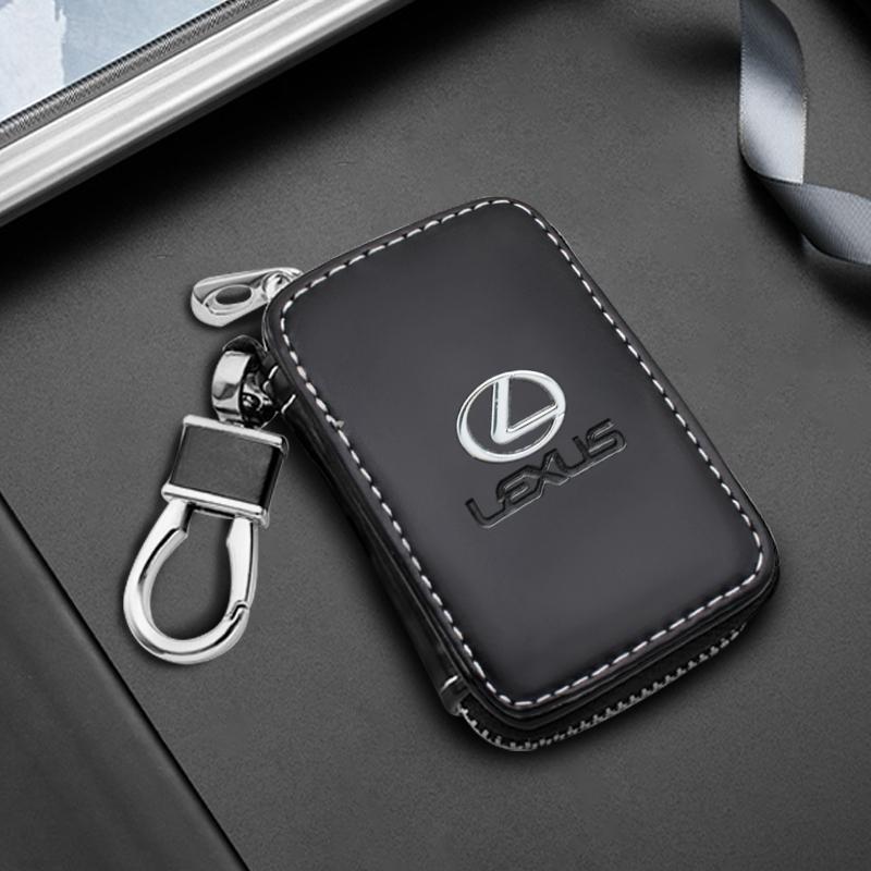 Leather Key Case Multifunctional Car Key Holder Key Fob Protector Compatible with Lexus Models, Universal Auto Accessories for Lexus F Sport Es300 Rx300