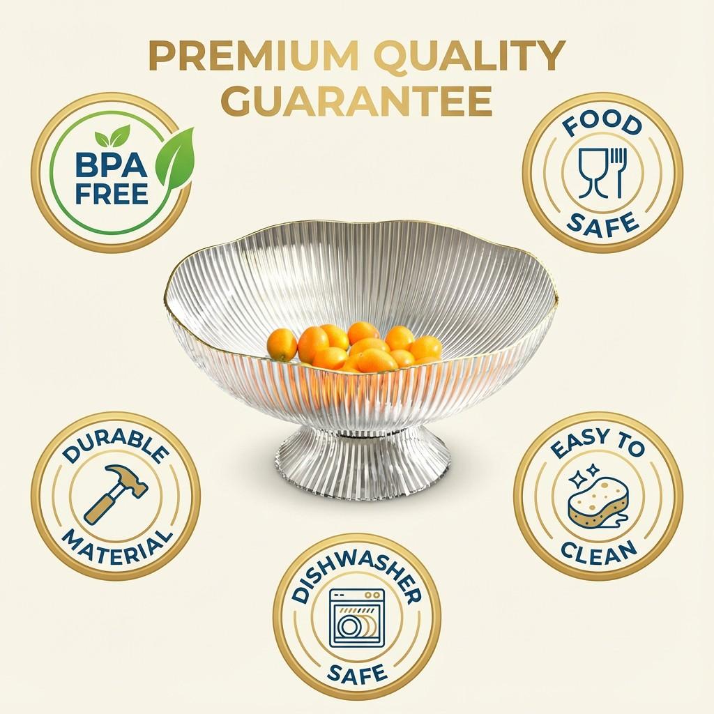 Luxurious Home Fruit Tray Pet Transparent Plastic Style Snack Plate Flower Basket Ktv Fruit Dish for Living Room Coffee Table