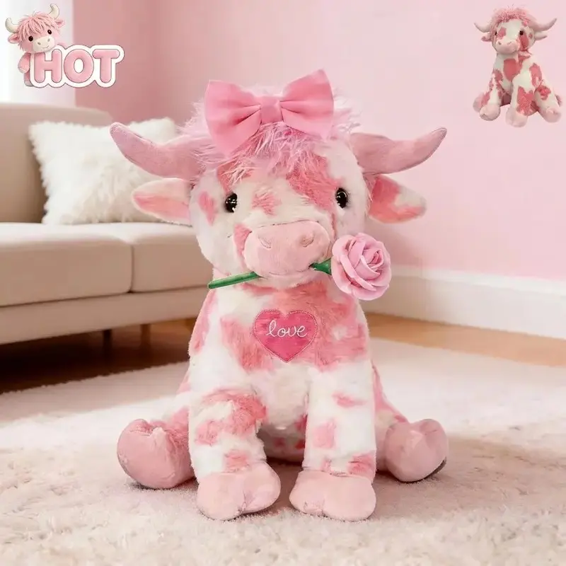 Cute Cow Plush Toy, Soft and Comfortable Stuffed Animal Doll, Perfect Holiday Gift, Kids' Favorite Companion, Adorable Playmate