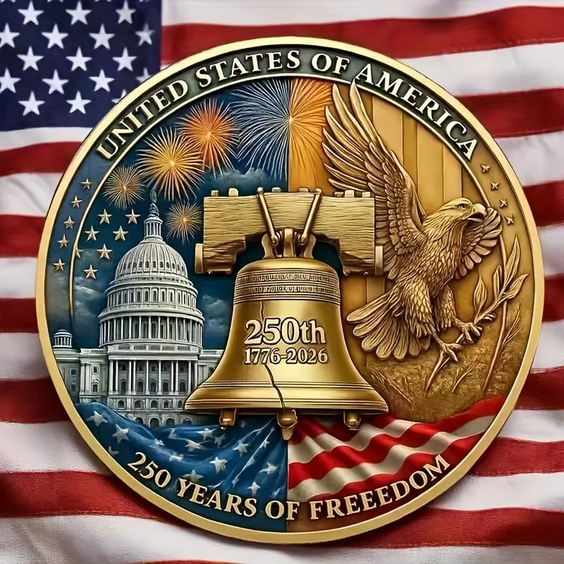 Reproduction Coin 250th Anniversary Set, Military Challenge Coins with Capitol Building & Eagle Design, Limited Edition Gift for Collectors Reproduction Coin 250th Anniversary Set, Military Challenge Coins with Capitol Building & Eagle Design, Limited Edition Gift for Collectors