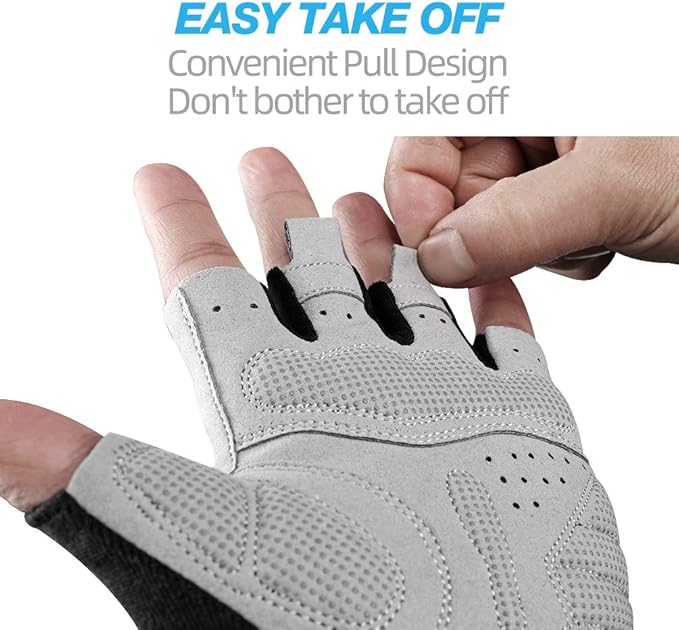 ROCKBROS Cycling Gloves for Men Mountain Bike Gloves Bicycle Gloves SBR Pad Anti-Slip Road Riding Gloves for Spring, Autumn Breathable Sports Gloves