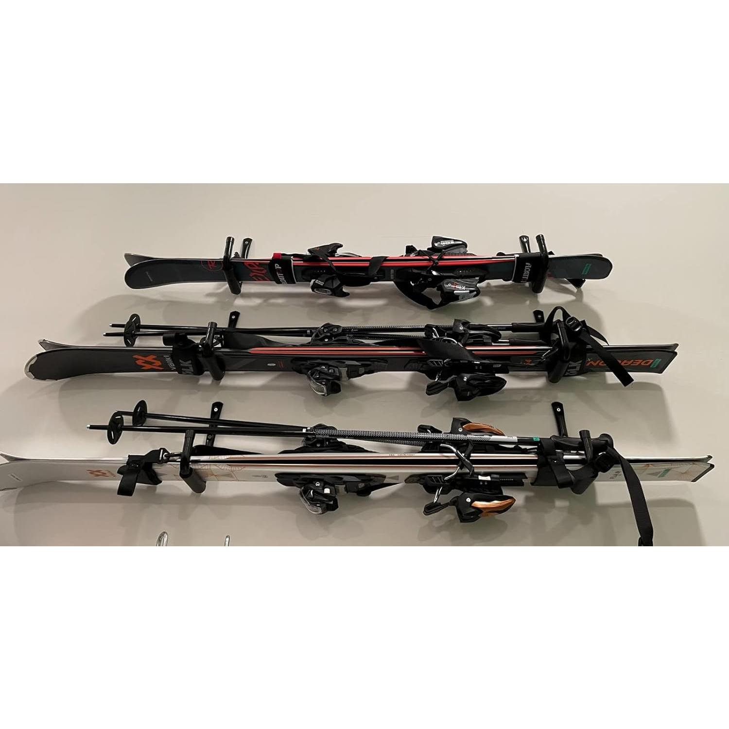 Garage Storage Ladders Hooks, 6 Pack Heavy Duty Utility Hanger, 9.8IN Wall Mount Rack Safely Holds 50 Pounds