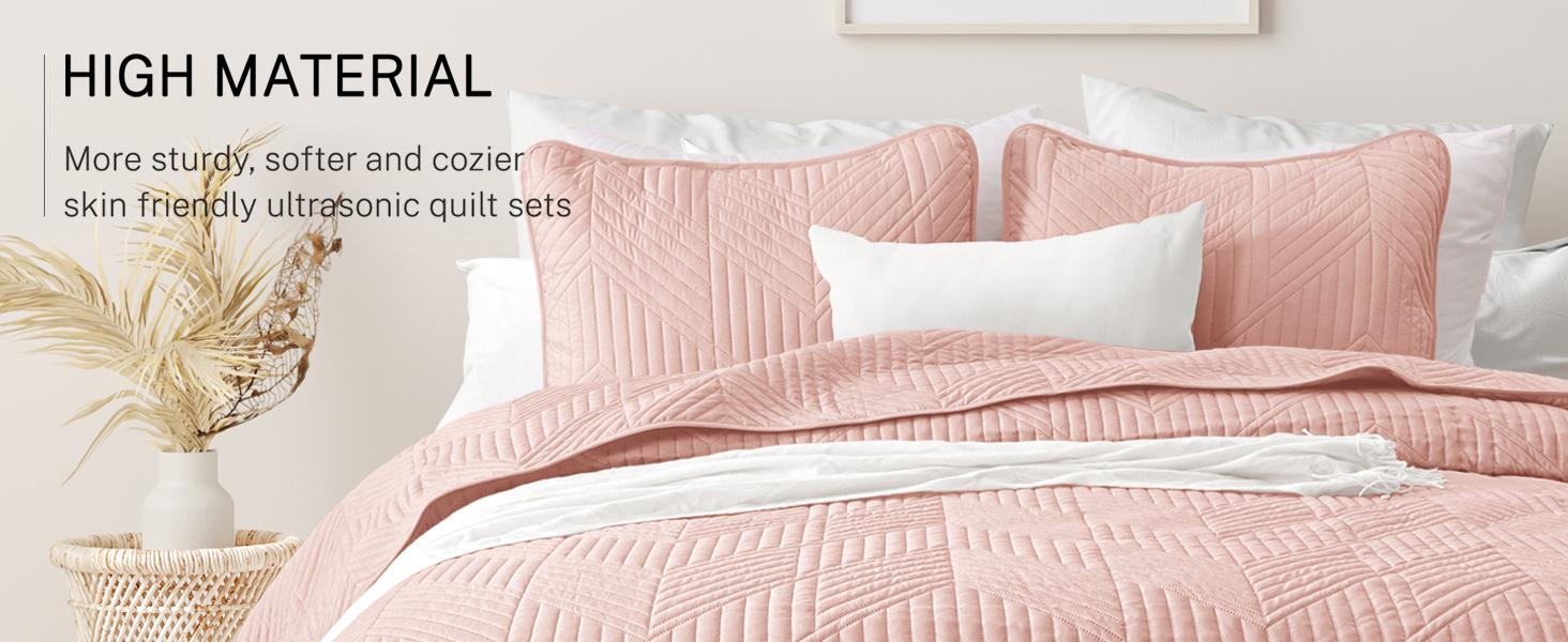 Exclusivo Mezcla Quilt Bedding Set, Lightweight Bedspreads Soft Modern Geometric Coverlet Set for All Seasons