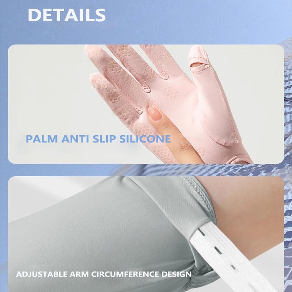 2 Pairs Long Arm Gloves for Men & Women, Touch Screen Compatible, Sunshade Driving Gloves, Motorcycle Riding Gloves, Motorbike Gloves, Breathable & Lightweight, Anti-Slip Grip, Ideal for Outdoor Sports, Cycling, Hiking, Fishing and Daily