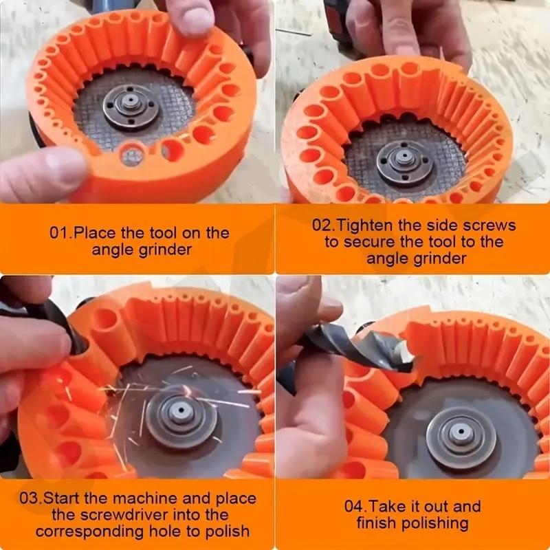 1 pc Multi-specification Drill Bit Grinding Auxiliary Tool, Thickened 115/125 Type Angle Grinder Drill Sharpener, Suitable for Household Drill Bit Sharpening