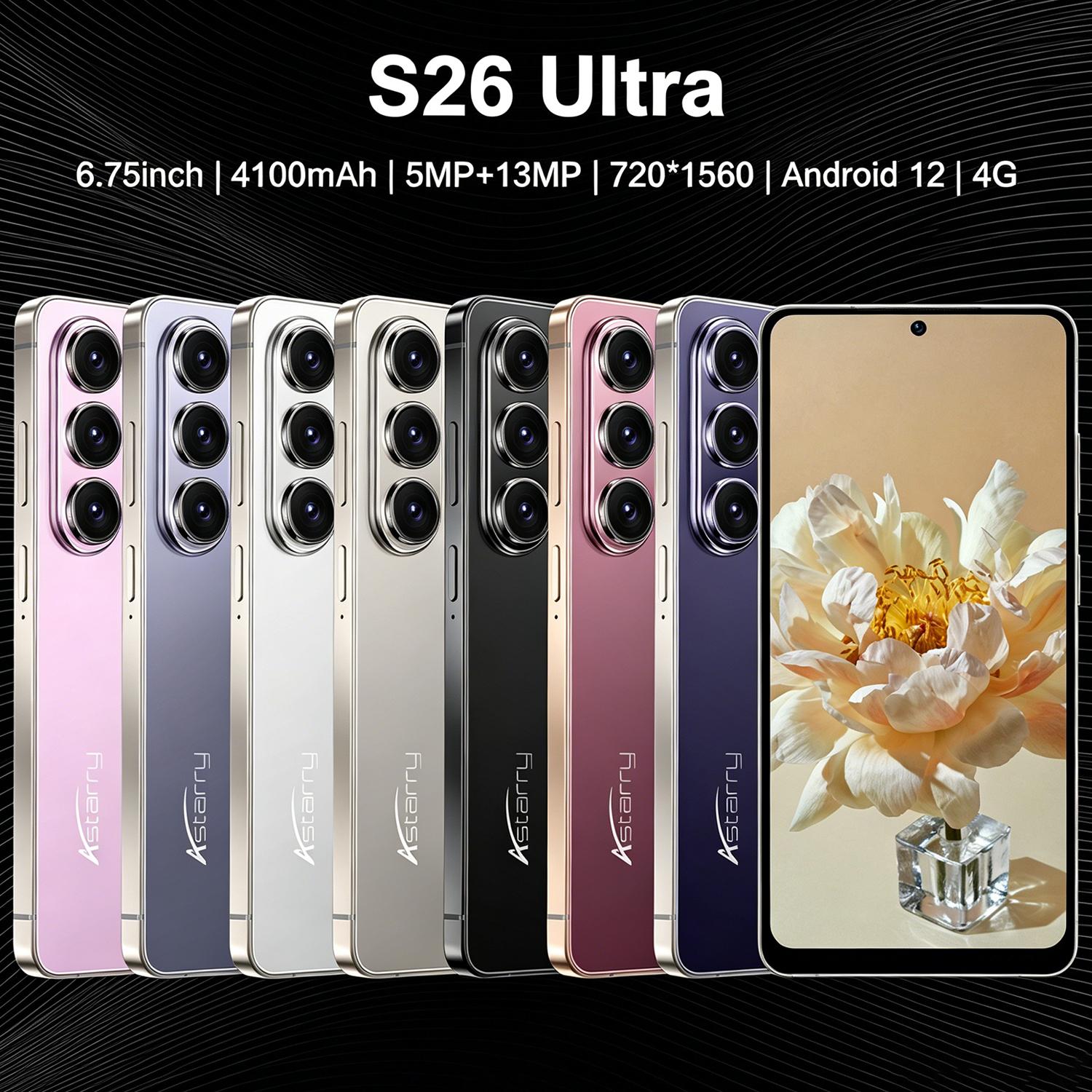 Astarry-S26 Ultra smartphone with 6.75-inch large screen, Touchscreen Phone, Touchscreen Cellphone, 3GB+32GB RAM, 4100mAh battery, dual SIM card camera 5MP+13MP, Android 12.0720x1560 resolution with touch pen for global unlocking of 4G network smartphone