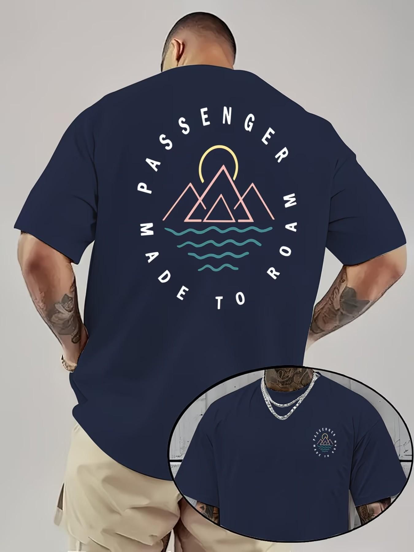 Men's Casual Fitted H-Type Long Sleeve T-Shirt, Animal Pattern Print, Summer Cool Simple Fashion, All-Season Wear