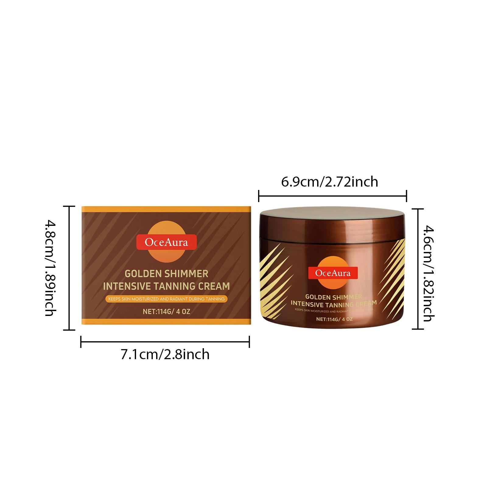 Shiny Darkening Body Cream (114g), Gentle Care for Skin, Summer Sun Protection, Even Tone, Nourishing Glow, Single Item