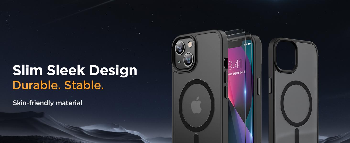 Miracase for Cellphone Case [Compatible with MagSafe] [with 2X Screen Protectors] Military-Grade Protection, Anti-Fingerprint, Slim Design Phone Case  Durable  Protective Cover Smartphone Shockproof Casing phone cases promax 15 pro