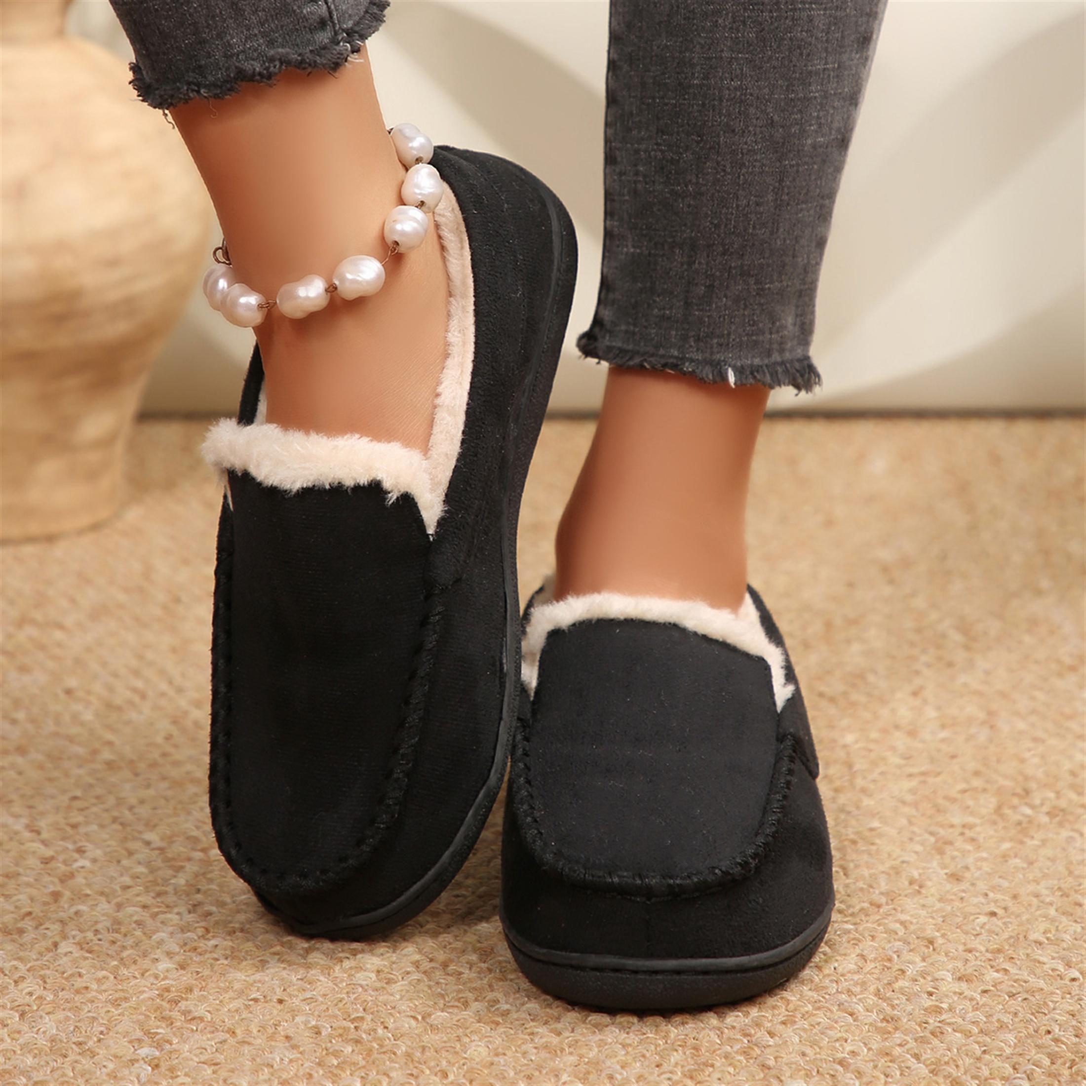 Women Walking Casual Loafers Warm Fleece Plush Lined Slip On Fuzzy Slippers Indoor Outdoor Winter Mini Snow Boots Shoes Springfresh Women Walking Casual Loafers Warm Fleece Plush Lined Slip On Fuzzy Slippers Indoor Outdoor Winter Mini Snow Boots Shoes Springfresh