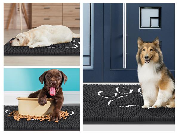 IM HOME Chenille Absorbent Outdoor Doormat, Washable Muddy Door Mats for Dog, Non Slip Dog Mat Pet Mat Indoor Doormat for Muddy Paw, Front Inside Door Mat for Entryway   Machine Washable for Dog Mud Entryway Mat