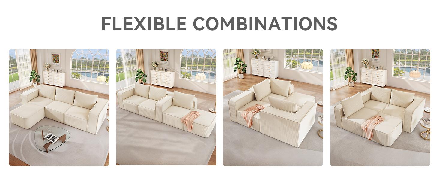 Yitahome Oversized Cloud Sectional Couch: Deep Modular Sofa with Pillows, Luxurious Corduroy Upholstered Couches for Living Room, Bedroom, Apartment, Office, No Assembly Required, Milky White Yitahome Oversized Cloud Sectional Couch: Deep Modular Sofa with Pillows, Luxurious Corduroy Upholstered Couches for Living Room, Bedroom, Apartment, Office, No Assembly Required, Milky White