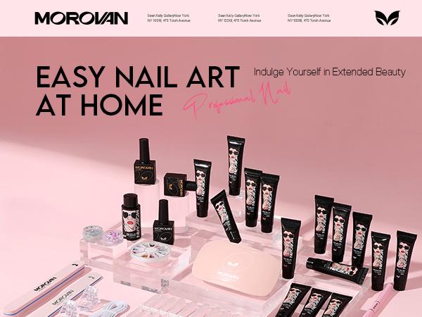 Poly Gel Nail Kit for Beginners: UV Lamp All-in-One Set with Everything DIY Nail Art Design at Home Women's Day Gift for Women Girls