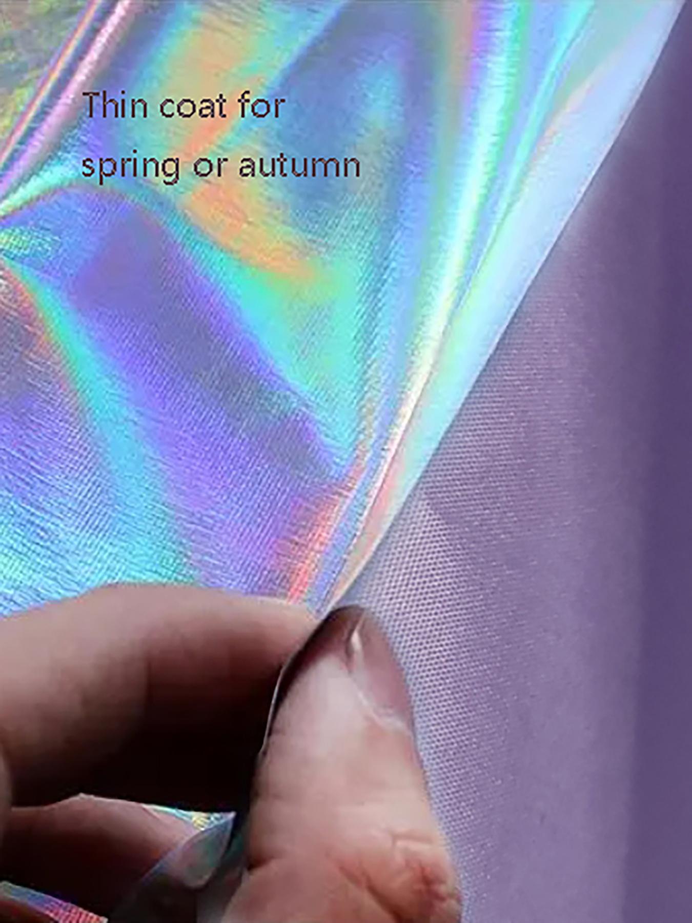 Toddler Girl's Thin Glitter Zip Up Hooded Jacket without Tee, Fashion Long Sleeve Zipper Outerwear for Spring & Fall, Kid's Clothes for Daily Wear, Casual Comfy Jacket