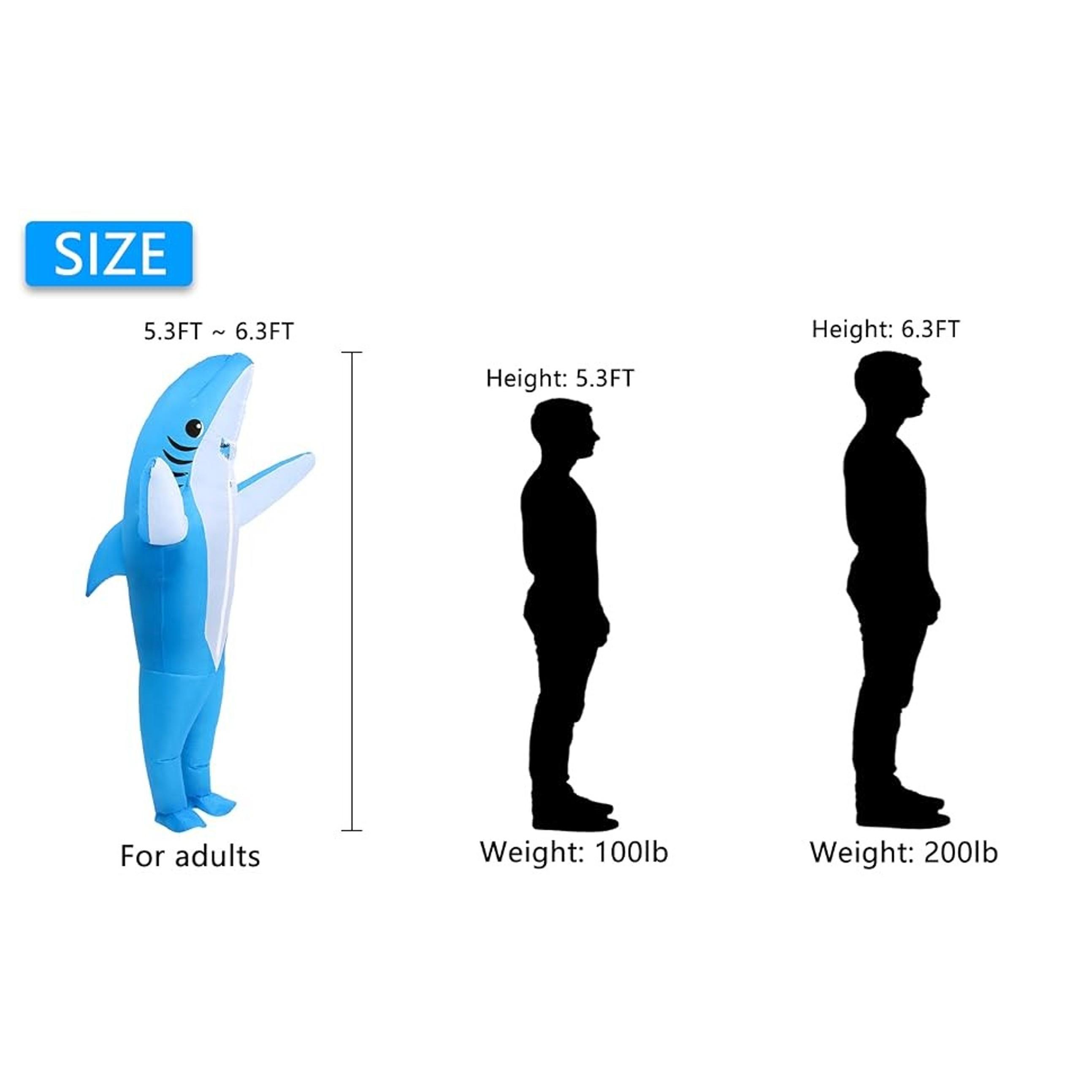 Inflatable Shark Costume for Adults & Kids | Funny Blow-Up Halloween Cosplay Costume for Men & Women(Gift)