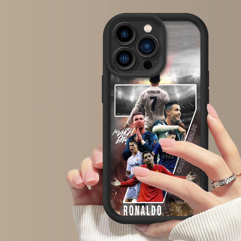 Ronaldo pattern Casing For iphone 17 16 15 14 13 12 11 X XS PRO PLUS MAX Soft Silicone TPU Black White Shockproof Protective Phone Cases Shell Cover football