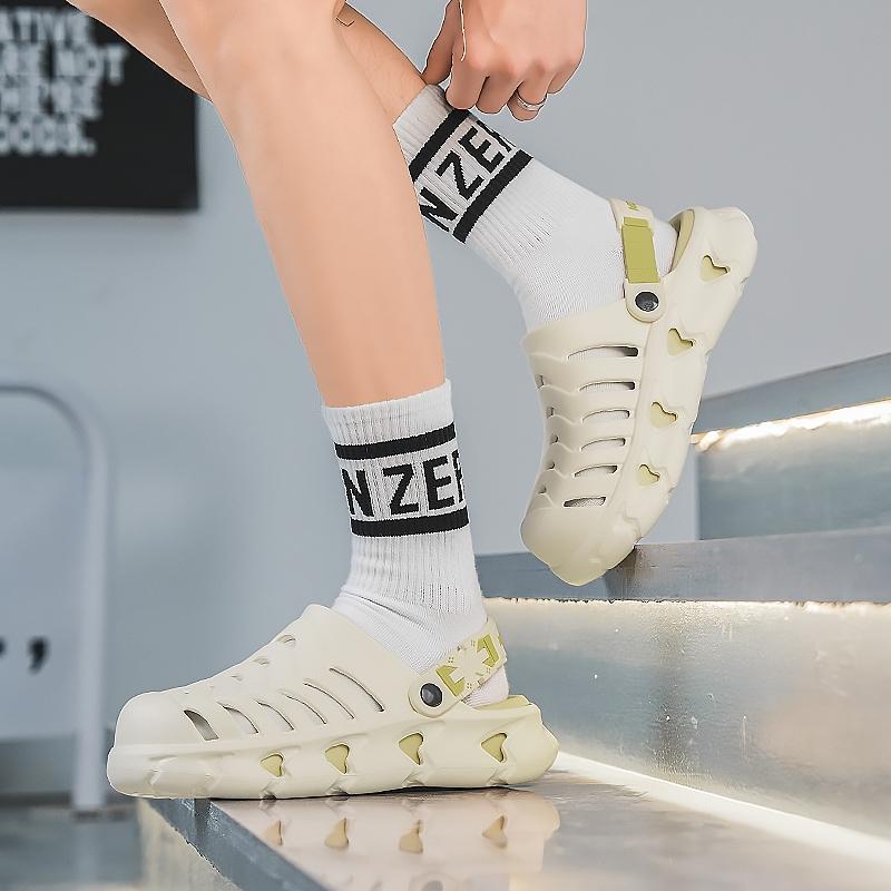 Summer Beach Holey Shoes, Casual Eva Material, Solid Pattern, Less Than Ankle Height, All Seasons, Comfortable and Stylish Footwear