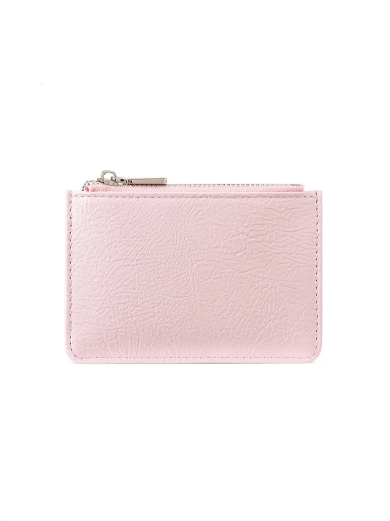 New Ultra-Thin PU Leather Wallet, Flat Pattern Coin Purse, ID Protection Case, Card Holder, Silver Color, Fashionable Accessory