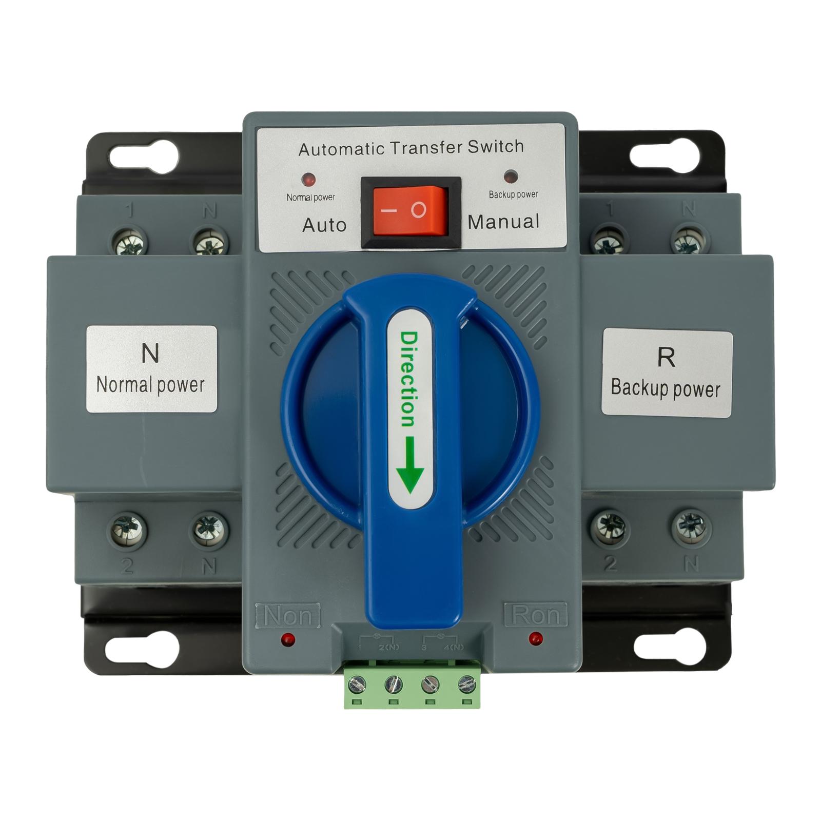 Double Power Automatic Change-over Switch 63A 2-Second Switching CE Certified Manual/Automatic for Home Office Elevator