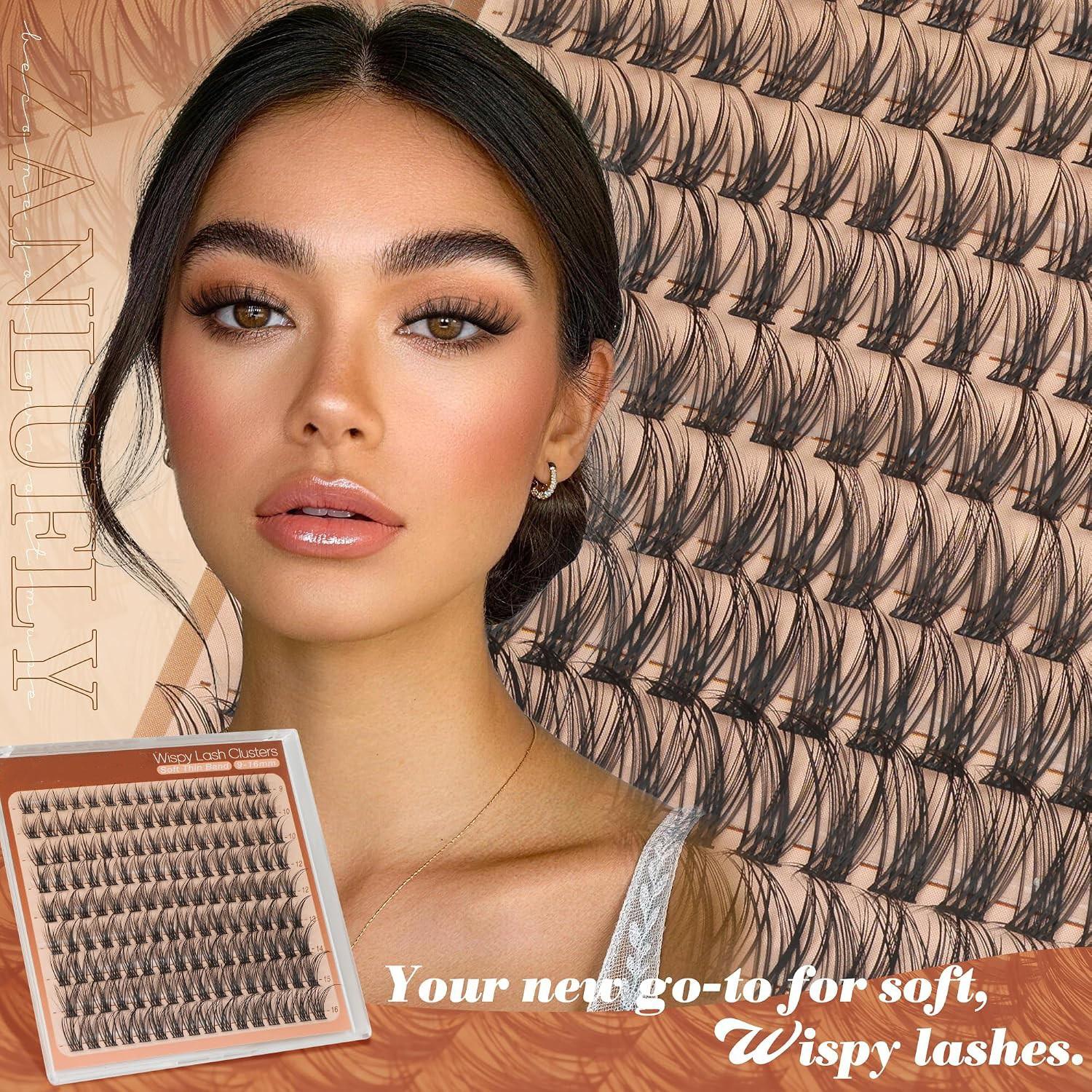 Comic Fine Curl Beauty Eyelash Clusters, Natural Fluffy Soft, 9-16mm Mixed Lightweight DIY Lashes, Suitable for Daily and Cat Eye Makeup