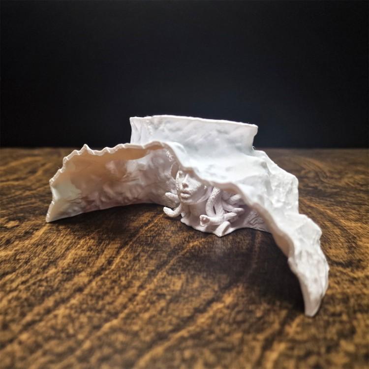 Greek Mythology Decor Medusa Head Sculpture Aquarium Centerpiece Fish Tank Ornament