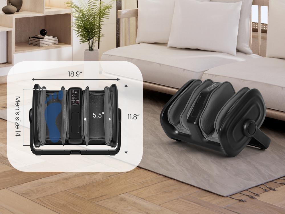 COMFIER Shiatsu Foot Calf Massager with Heat, Gifts for Women Men, , Leg Massager, Kneading/Vibration Massage, Remote Control, Up to Size 14