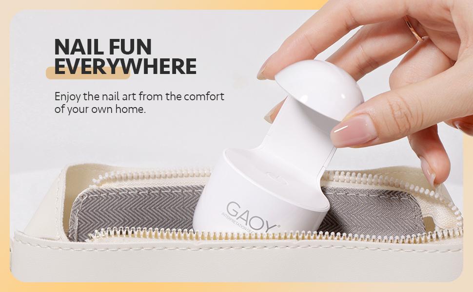 GAOY Mini UV Light for Gel Nails, Small Curing Light, Eggshell LED Nail Lamp, Fast Curing, White