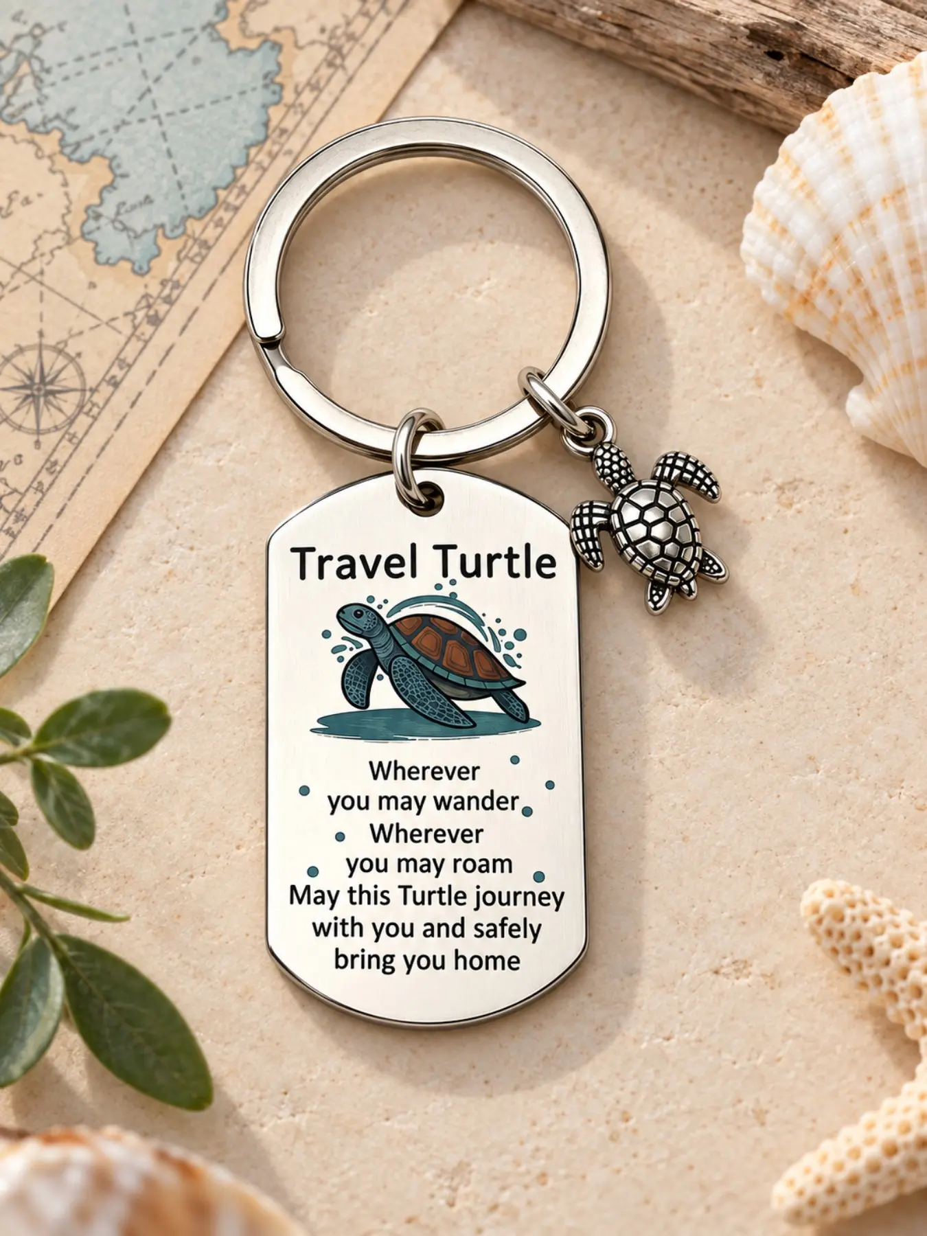 Sea Turtle for Women & Men, Cute Travel Gift Idea, Perfect for Birthdays & Christmas, Unique Ocean Theme Accessory, Lightweight Keychain, Keyrings